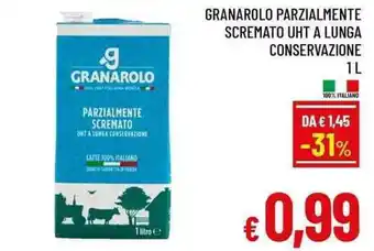 Granarolo parzialmente scremato uht a lunga conservazione