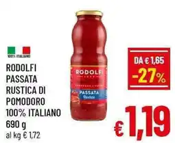A&O Rodolfi passata rustica di pomodoro 100% italiano offerta