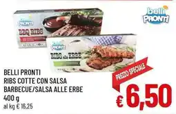 A&O Belli pronti ribs cotte con salsa barbecue/salsa alle erbe offerta