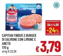 A&O Capitan findus 2 burger di salmone con limone e aneto offerta