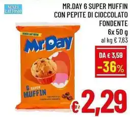 A&O Mr.day 6 super muffin con pepite di cioccolato fondente offerta