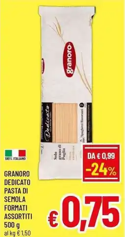 A&O Granoro dedicato pasta di semola offerta
