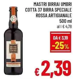A&O Mastri birrai umbri cotta 37 birra speciale rossa artigianale offerta