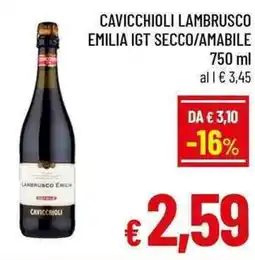 A&O Cavicchioli lambrusco emilia igt secco/amabile offerta