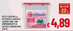 A&O Selex casa bella detersivo lavatrice liquido conc. con ammorbidente 18 capsule idrosolubili offerta