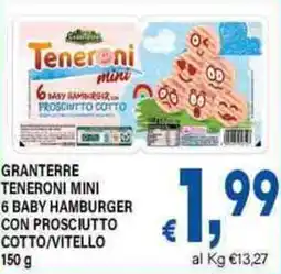 DEM Granterre teneroni mini 6 baby hamburger con prosciutto cotto/vitello offerta