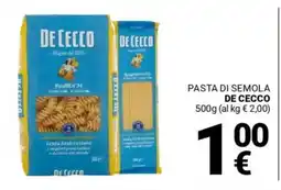 Supermercati Gulliver Pasta di semola DE CECCO offerta