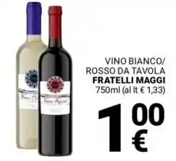 Supermercati Gulliver Vino bianco/ rosso da tavola FRATELLI MAGGI offerta