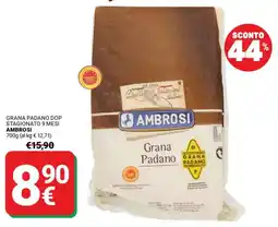 Supermercati Gulliver Grana padano dop stagionato 9 mesi AMBROSI offerta