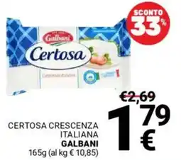 Supermercati Gulliver Certosa crescenza italiana GALBANI offerta