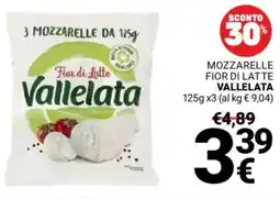Supermercati Gulliver Mozzarelle fior di latte VALLELATA offerta