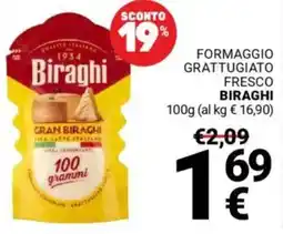 Supermercati Gulliver Formaggio grattugiato fresco BIRAGHI offerta