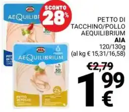 Supermercati Gulliver Petto di tacchino/pollo aequilibrium AIA offerta