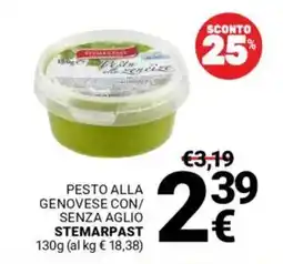 Supermercati Gulliver Pesto alla genovese con/ senza aglio STEMARPAST offerta