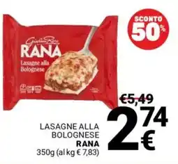 Supermercati Gulliver Lasagne alla bolognese RANA offerta