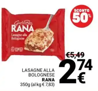 Supermercati Gulliver Lasagne alla bolognese RANA offerta