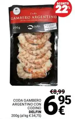 Supermercati Gulliver Coda gambero argentino con codino DELFIN offerta