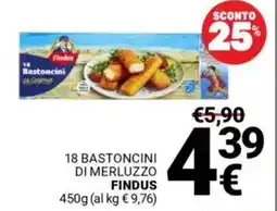 Supermercati Gulliver 18 bastoncini di merluzzo FINDUS offerta