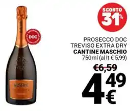 Supermercati Gulliver Prosecco doc treviso extra dry CANTINE MASCHIO offerta