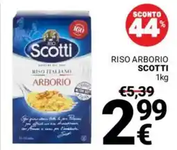 Supermercati Gulliver Riso arborio SCOTTI offerta