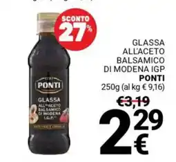 Supermercati Gulliver Glassa all'aceto balsamico di modena igp PONTI offerta