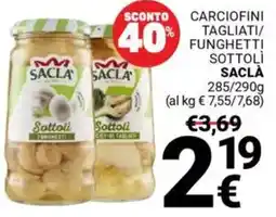 Supermercati Gulliver Carciofini tagliati/ funghetti sottolì SACLÀ offerta