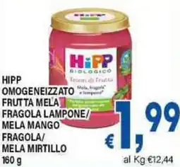 DEM Hipp omogeneizzato frutta mela fragola lampone/ mela mango fragola/ mela mirtillo offerta
