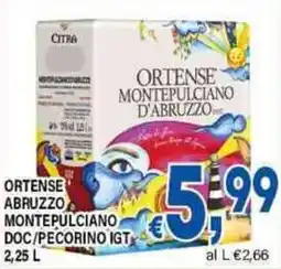 DEM Ortense abruzzo montepulciano doc/pecorino igt offerta