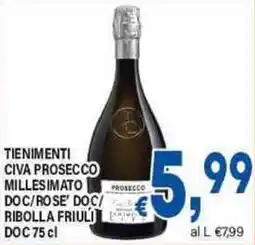 DEM Tienimenti civa prosecco millesimato doc/rose' doc/ ribolla friuli doc offerta