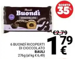 Supermercati Gulliver 6 buondì ricoperti di cioccolato BAULI offerta