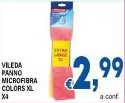 DEM Vileda panno microfibra colors xl x4 offerta