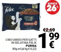 Supermercati Gulliver Cibo umido per gatti in gelatina felix PURINA offerta