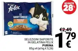 Supermercati Gulliver Selezioni saporite in gelatina felix PURINA offerta
