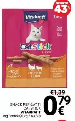 Supermercati Gulliver Snack per gatti catstick VITAKRAFT offerta