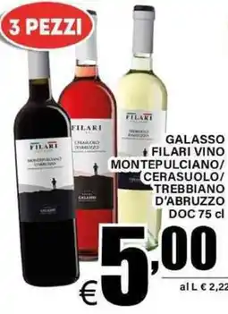 DEM Galasso filari vino montepulciano/ cerasuolo/ trebbiano d'abruzzo doc offerta