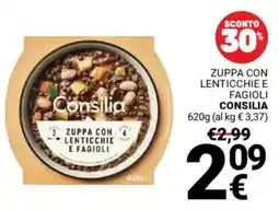 Supermercati Gulliver Zuppa con lenticchie e fagioli CONSILIA offerta