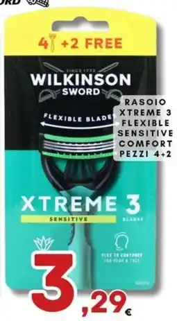 Ferdico Wilkinson rasoio xtreme 3 flexible sensitive comfort offerta