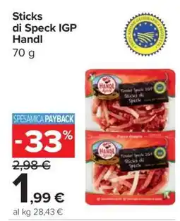 Carrefour Sticks di Speck IGP Handl offerta