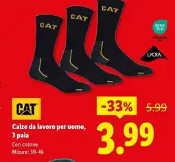 Lidl CAT Calze da lavoro per uomo, 3 paia offerta