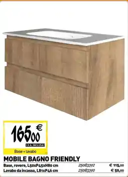 Tecnomat Mobile bagno friendly Base, rovere offerta