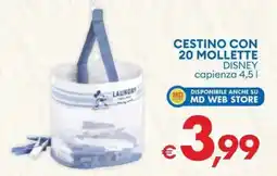 MD Discount Cestino con 20 mollette disney offerta