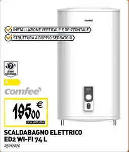 Tecnomat Scaldabagno elettrico ed2 wi-fi 74 L offerta
