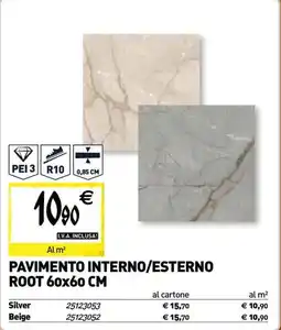 Tecnomat Pavimento interno/esterno root 60x60 cm offerta