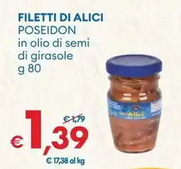 MD Discount FILETTI DI ALICI POSEIDON in olio di semi di girasole offerta