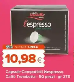 Tigre Capsule Compatibili Nespresso Caffè Trombetta offerta