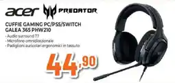 Ipercoop acer PREDATOR CUFFIE GAMING PC/PS5/SWITCH GALEA 365 PHW210 offerta