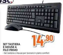 Ipercoop Trust set tastiera e mouse a filo primo offerta
