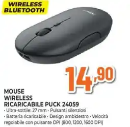 Ipercoop Mouse wireless ricaricabile puck 24059 offerta