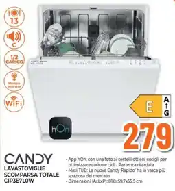 Ipercoop CANDY LAVASTOVIGLIE SCOMPARSA TOTALE CIP3E7LOW offerta