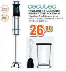 Ipercoop Cecotec frullatore a immersione power titanblack 1200 xl offerta